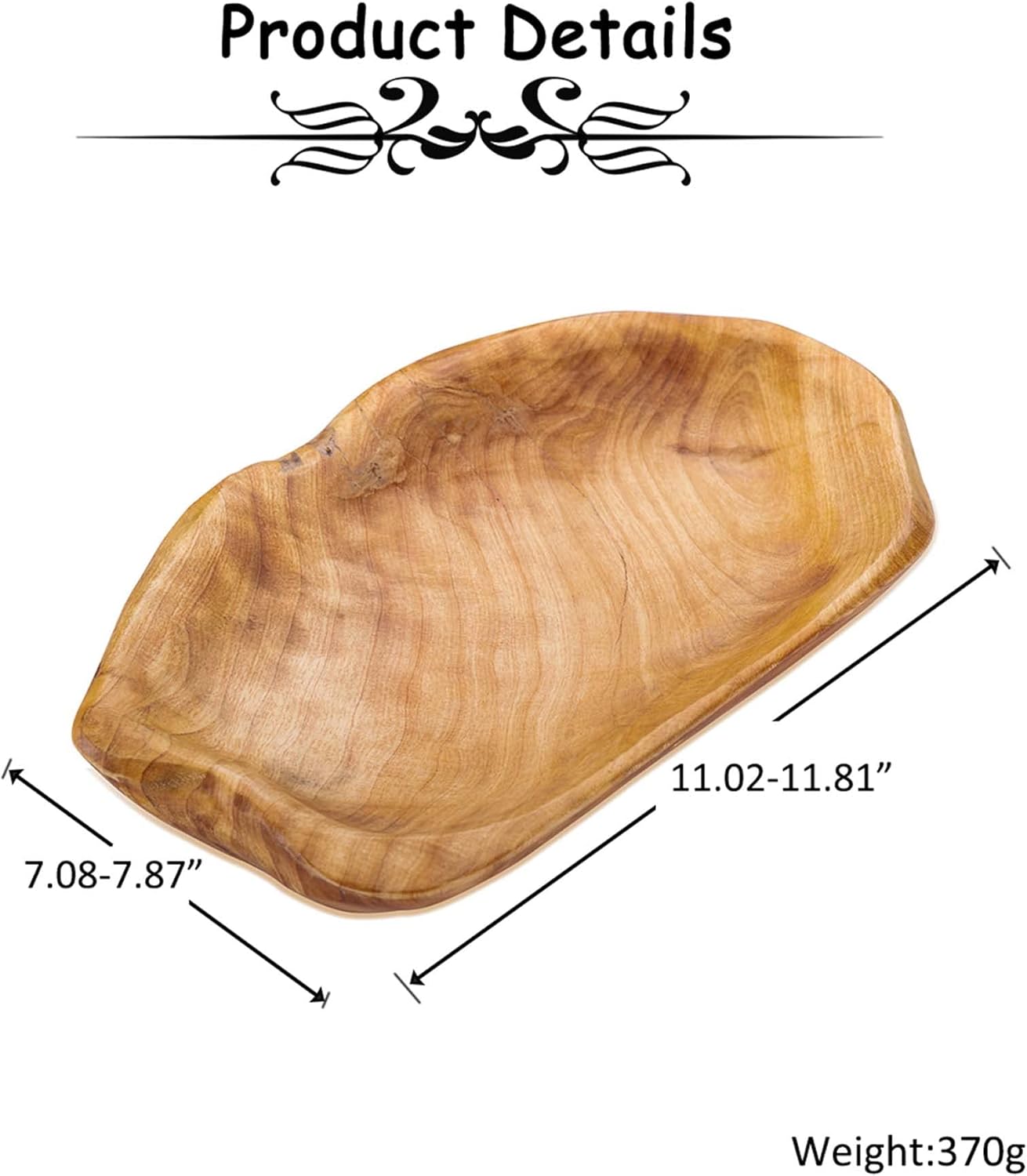 Handmade Wood Serving Platter Tray Plate / Natural