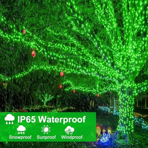 100FT 300 LED Christmas Lights Outdoor, Christmas Tree Lights, Green