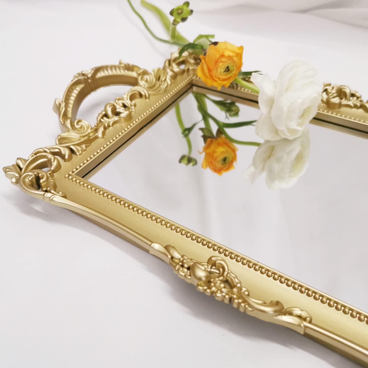 Serving Tray / Makeup Organizer / Gold / 13 x 7.8