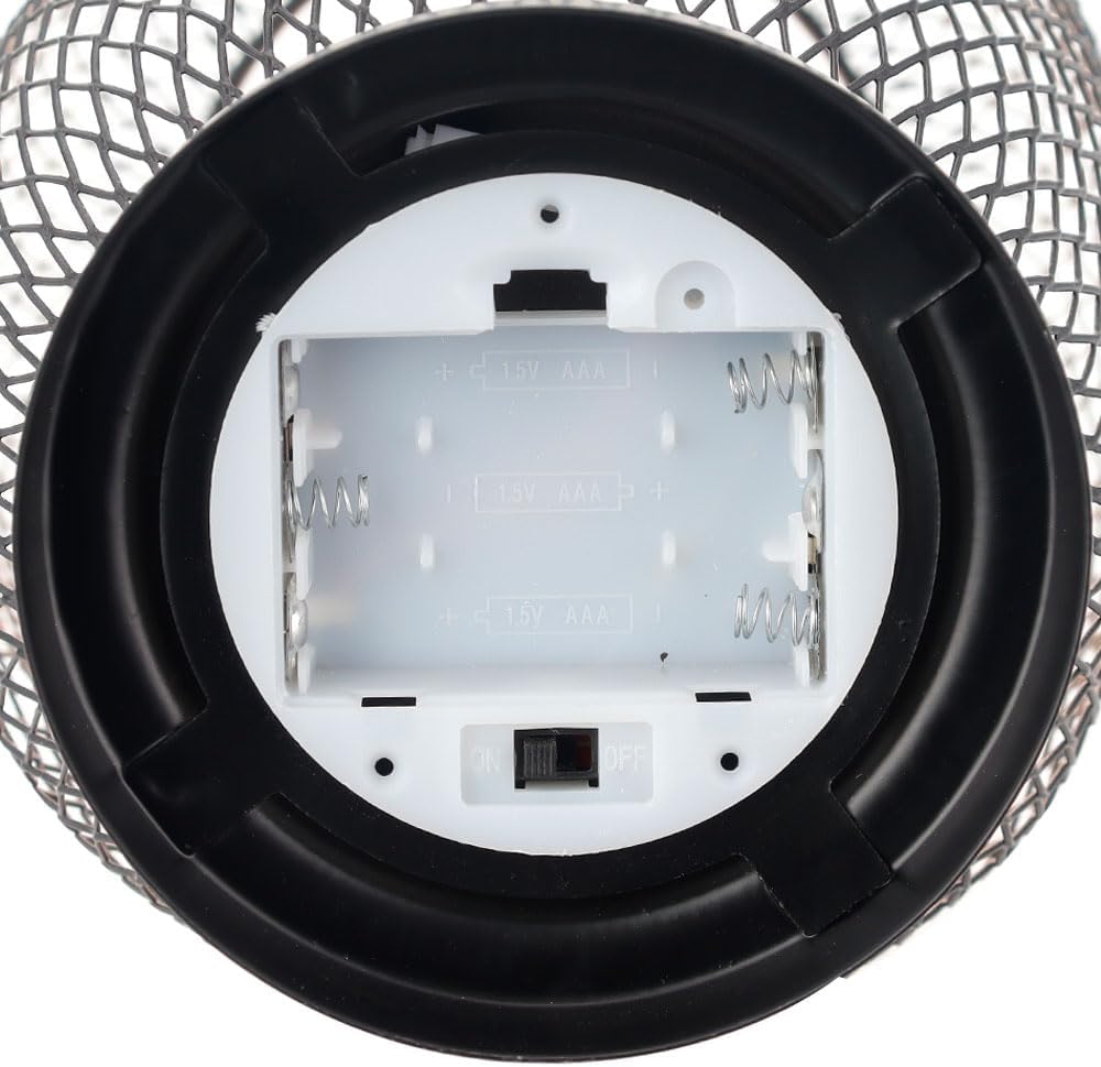 JHY DESIGN Set of 2 Metal Cage LED Lantern Battery Powered Cordless Accent Light with LED Great for Weddings Parties