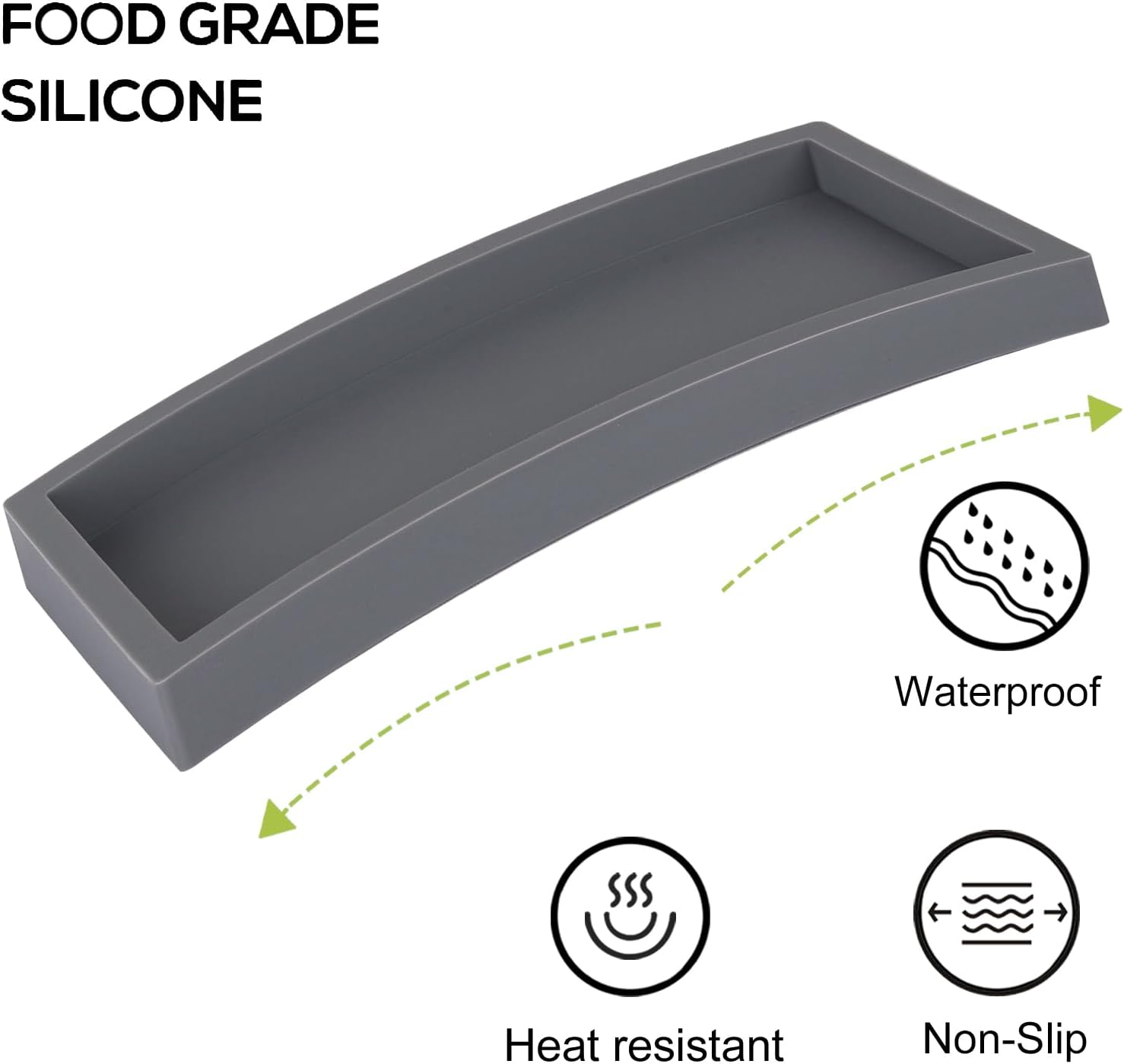 Slicone Vanity Trays / Gray / 9.8 x 4.7