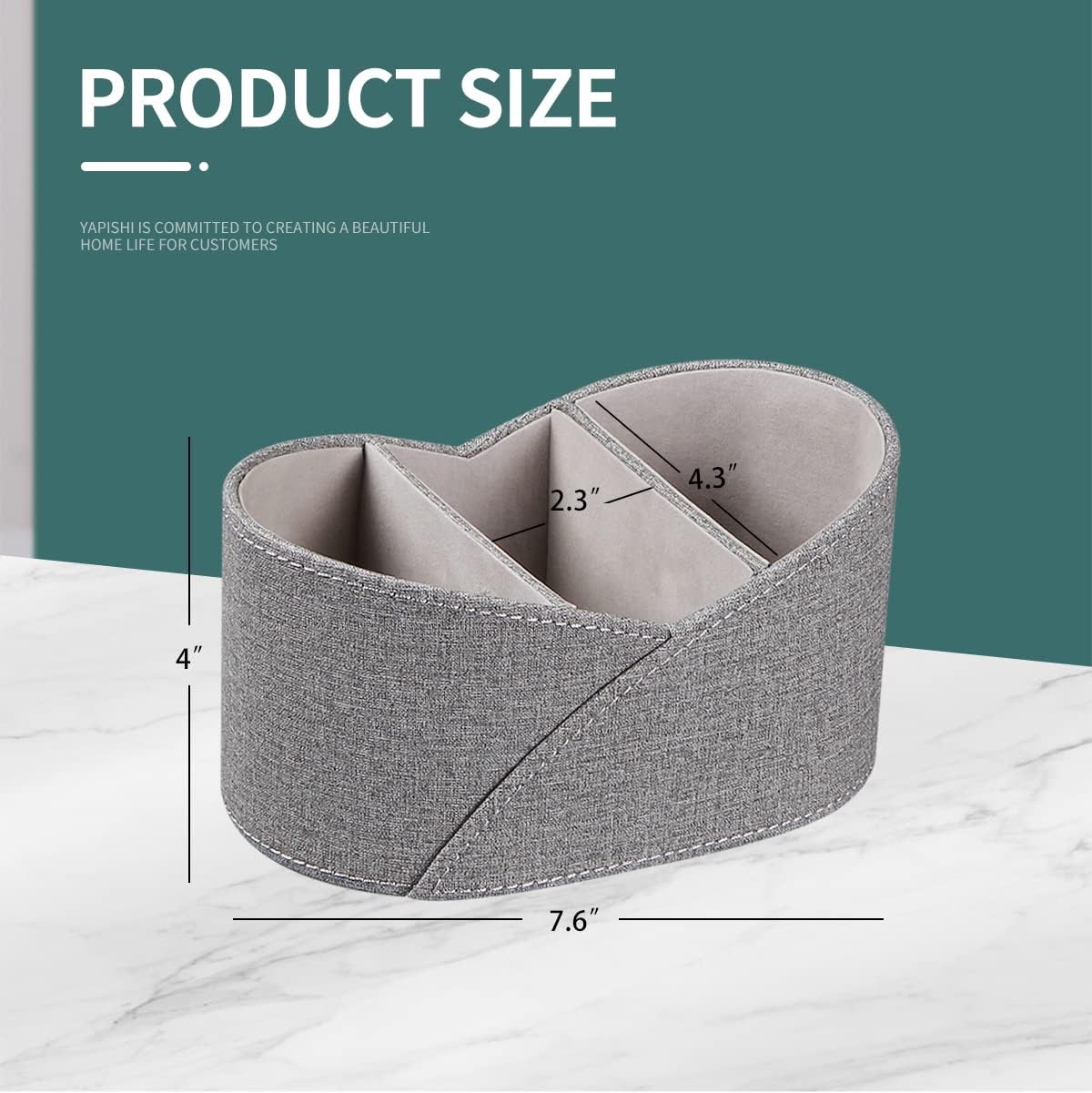 PU Leather Remote Control Holder / Remotes Holder / Grey