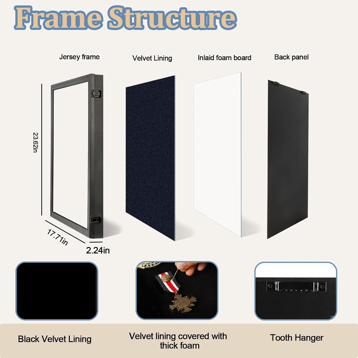Youth Jersey Frame Display Case Lockable Jersey Frame Shadow Box | UV Protected Acrylic and Hanger for Baseball