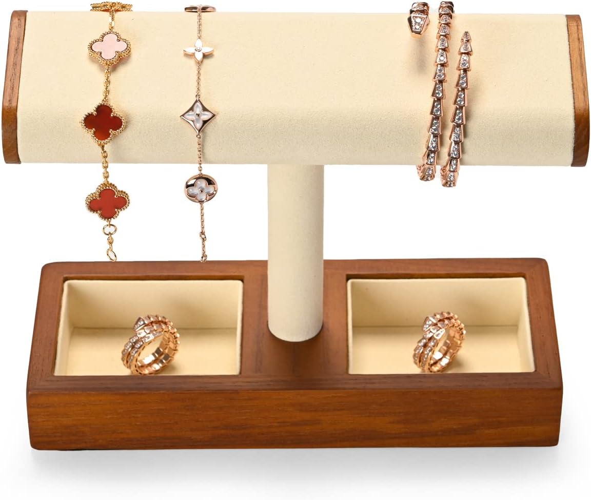 Oirlv Solid Wood Watch Stand,Watch Display Holder for Men(Cream) | Watch Organizer Gift for Husband/Father,Keep Watches