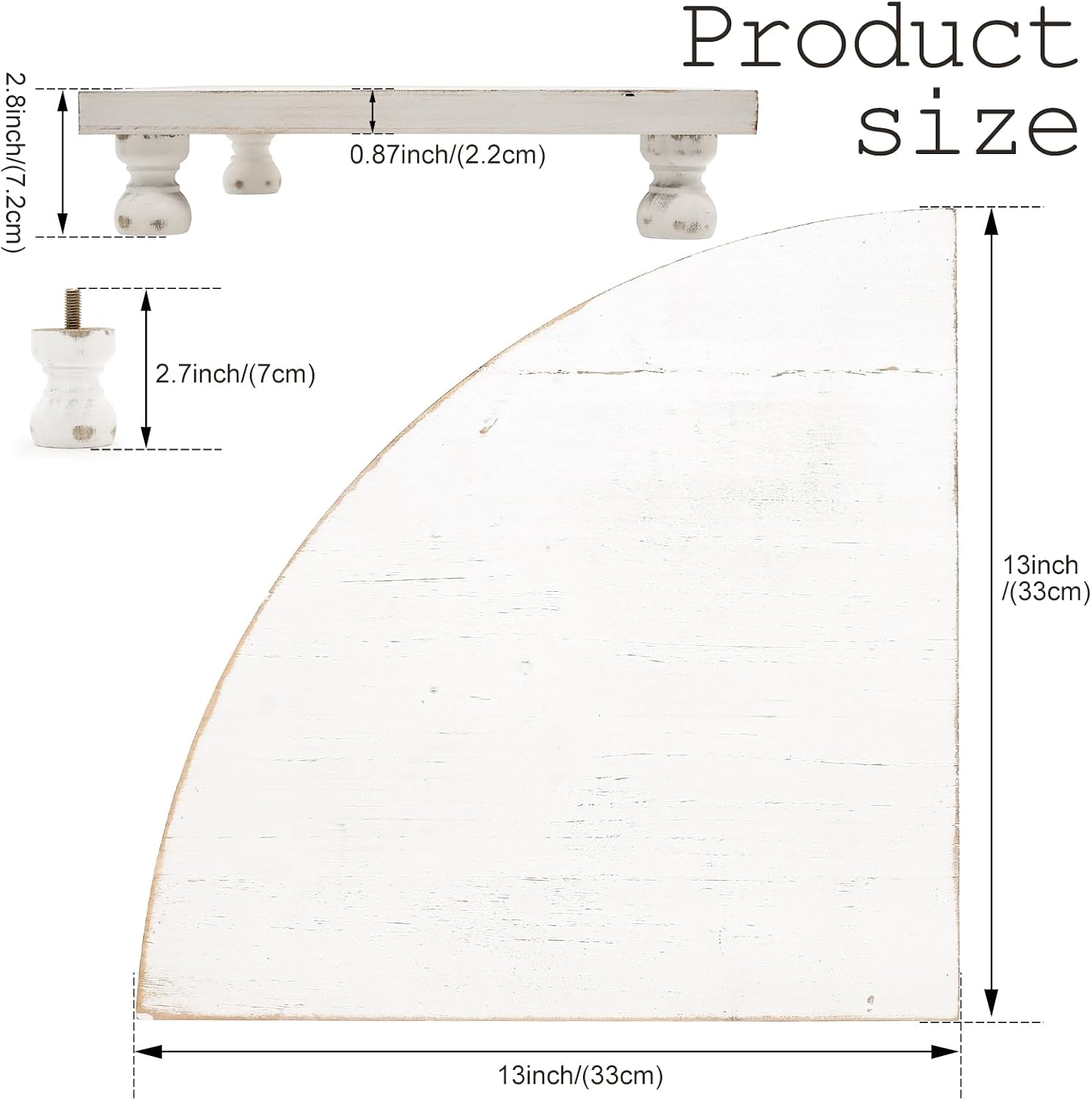 Rustic Pedestal Stand / White