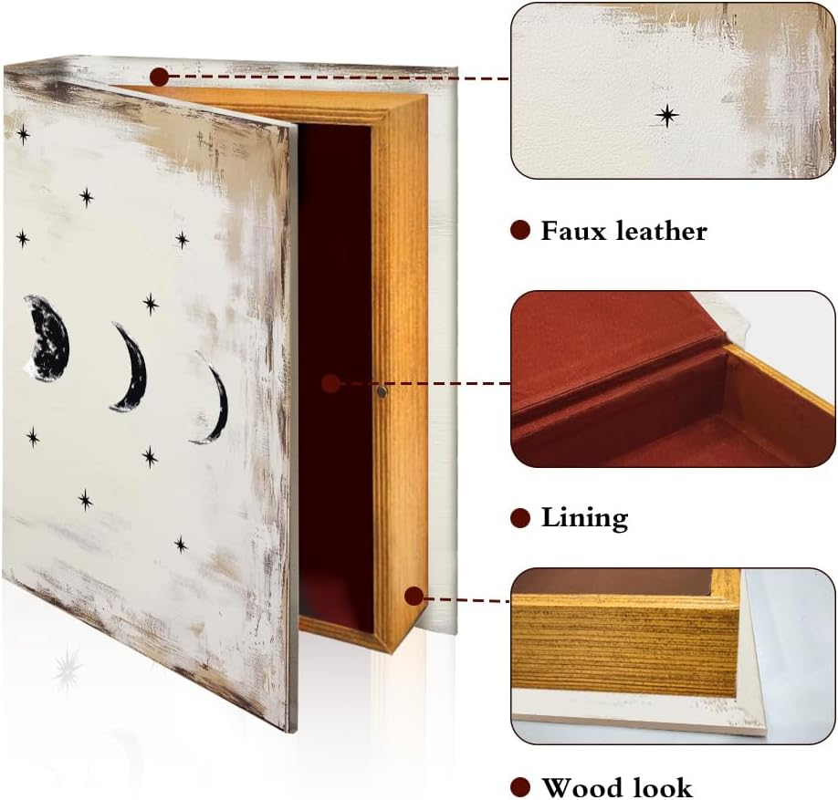 Lunar Fake Books for Decoration Fake Books Box Wooden / Retro Lunar Eclipse