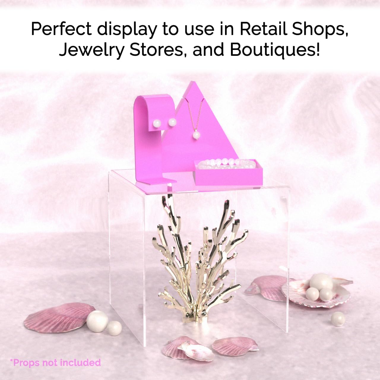 Marketing Holders 2 Pack 8 Inch Clear Acrylic Riser Retail Countertop Stand for Products and Merchandise