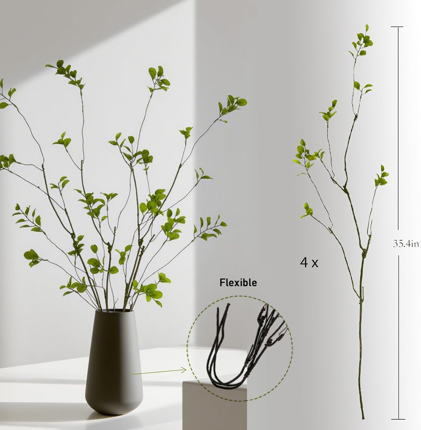 35.4" Artificial Eucalyptus Branches for Vase Filler / Set of 4