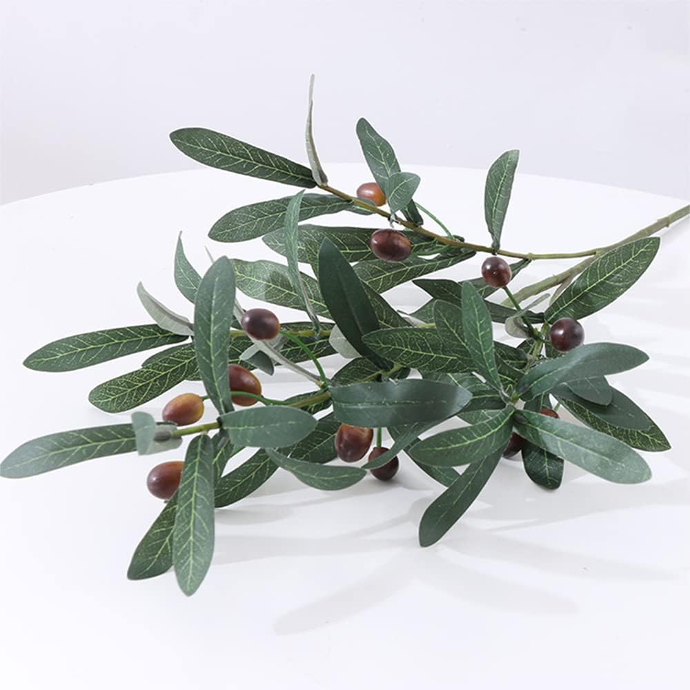 Olive Branches for Vases Artificial Olive Branches Faux Tree Branches Stems for Vase / 28.7 Inch