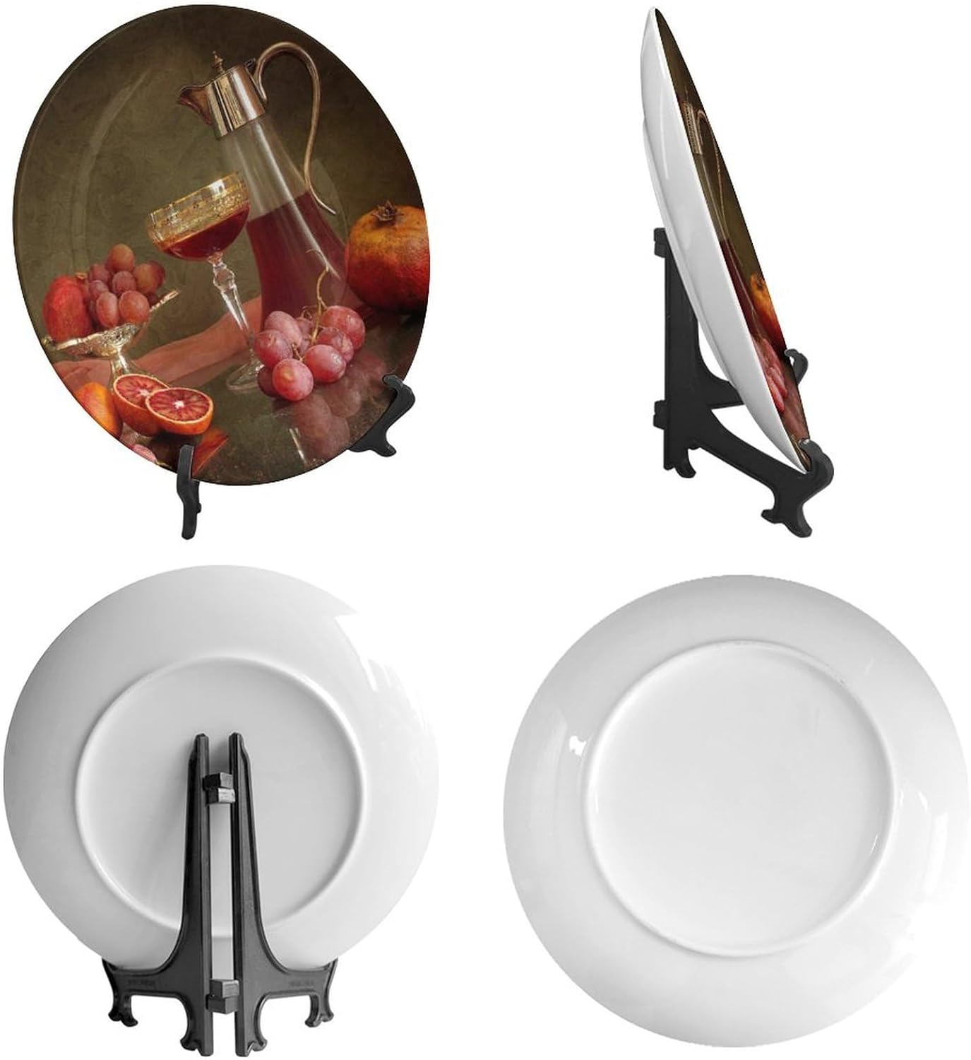 Decorative Plate Holder / 8 Inch / Blood Orange Grape Pomegranate Cider