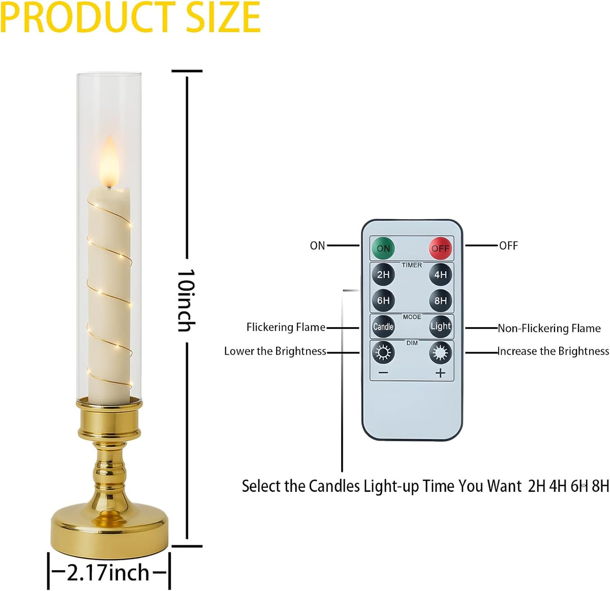 6PCS Flameless Candles with Timer, Flickering Fake Electric LED Candles for Romantic Ambiance, Battery Operated