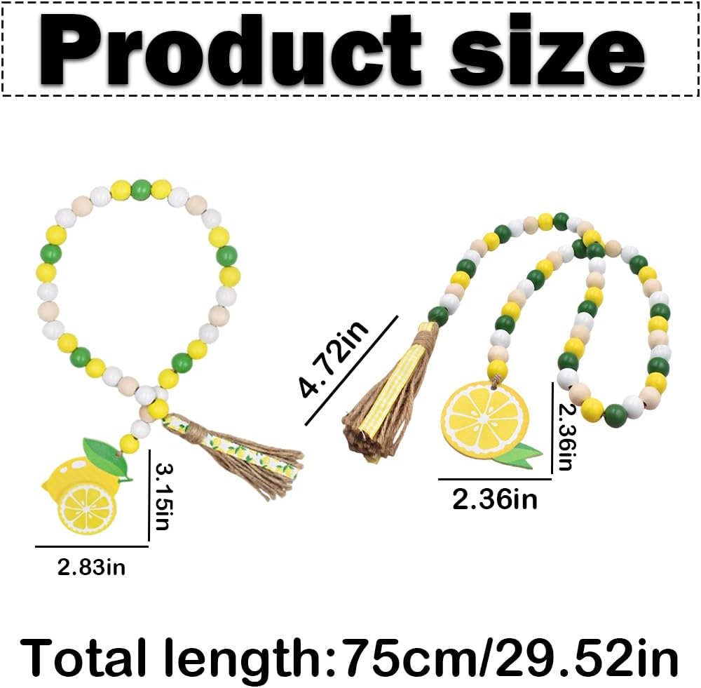 Lemon Wood Bead Garland / Lemon Wood Beads Garland / Set of 2