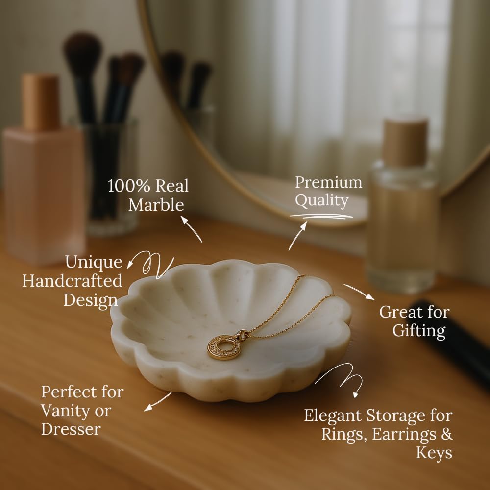 Handcrafted Marble Jewelry Tray