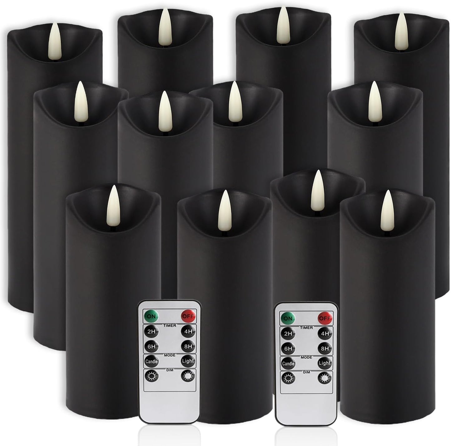 YOROXRG 12 Pack Halloween Decoration Flickering Flameless Candles, Battery Operated LED Pillar Candles with Remote