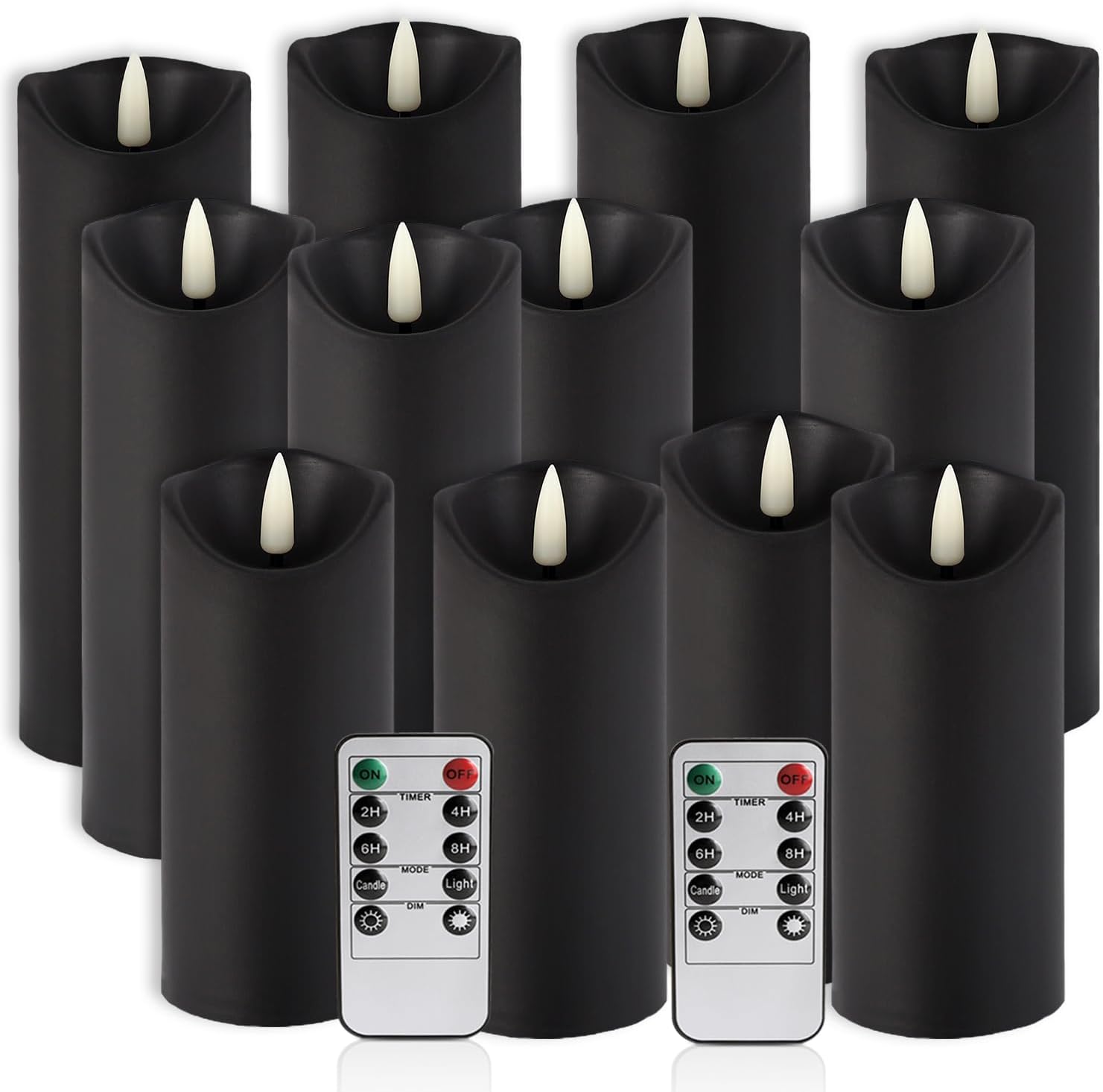 YOROXRG 12 Pack Halloween Decoration Flickering Flameless Candles, Battery Operated LED Pillar Candles with Remote