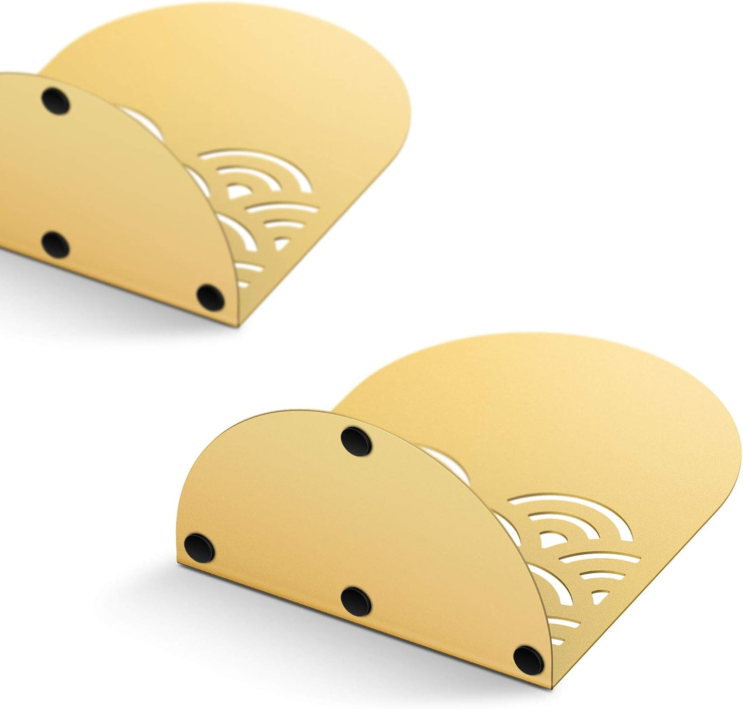 1 Pair Metal Wavy Pattern Book Holders / Gold