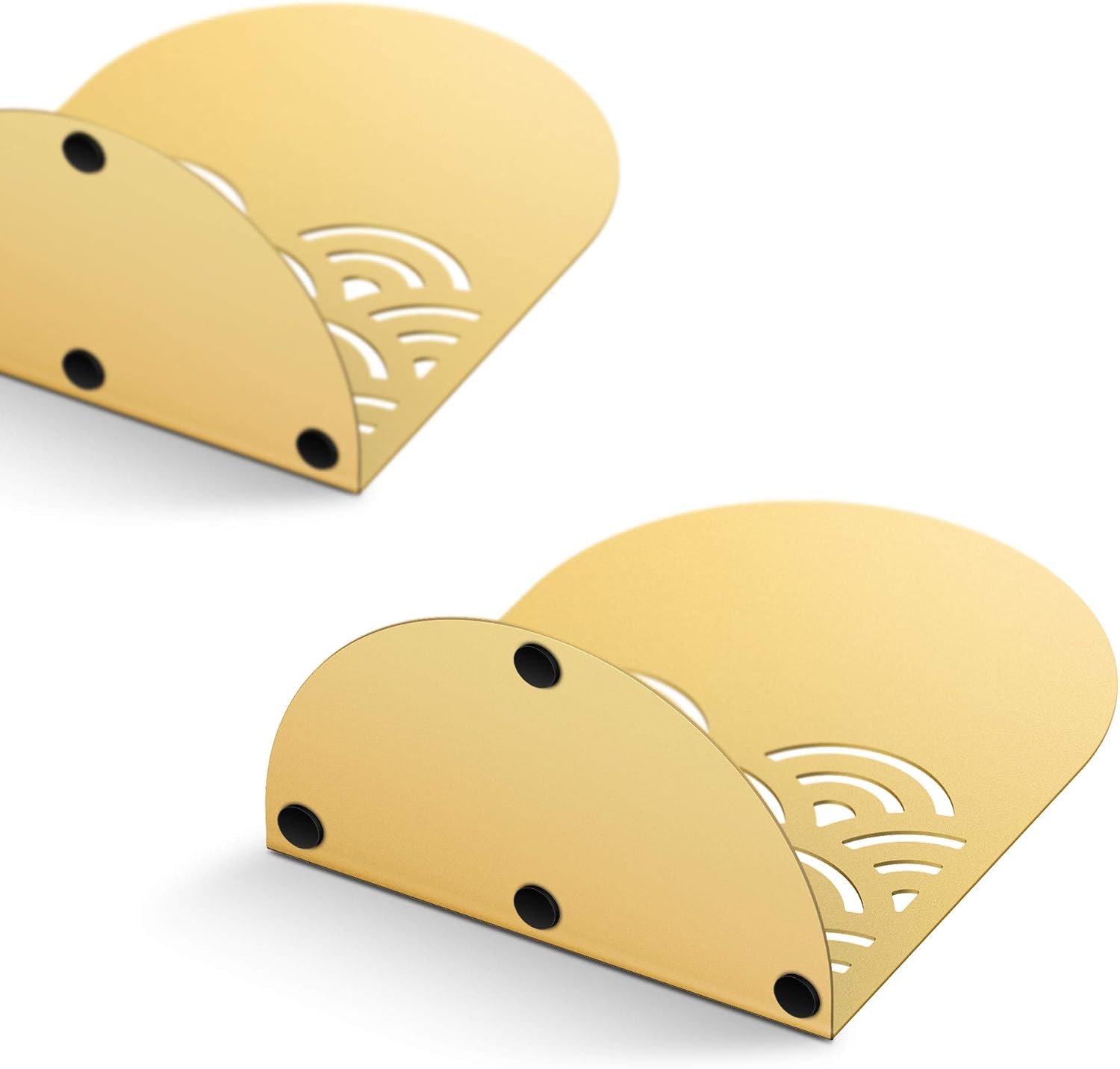 1 Pair Metal Wavy Pattern Book Holders / Gold