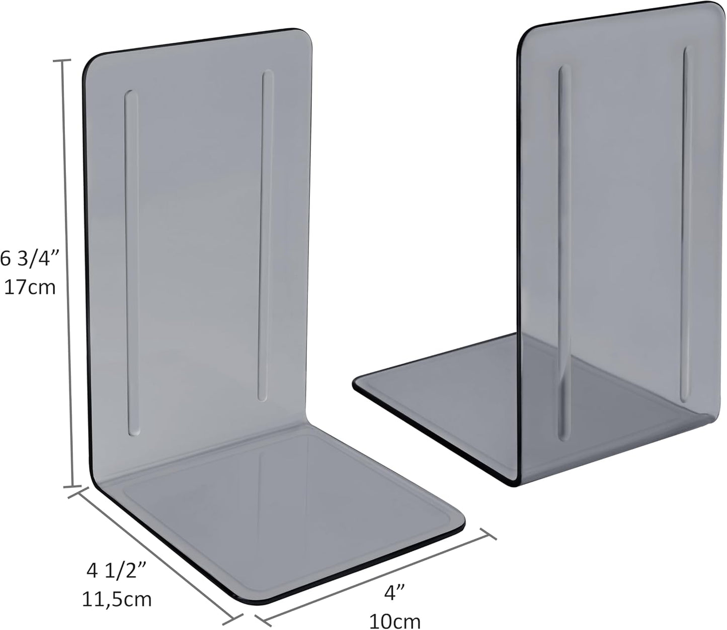Book Holder / Bookends 1 Pair / Clear