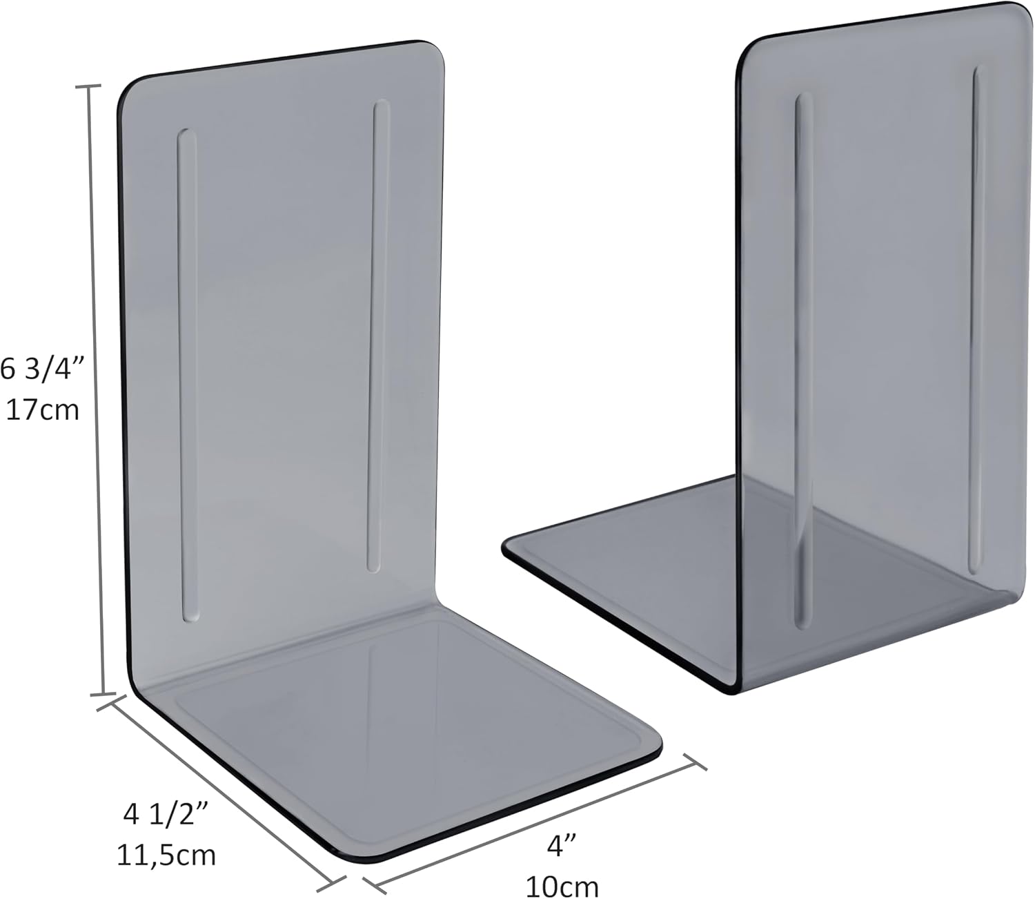 Book Holder / Bookends 1 Pair / Clear