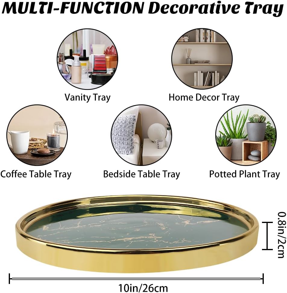 Ceramic Vanity Tray / Green / 10.2