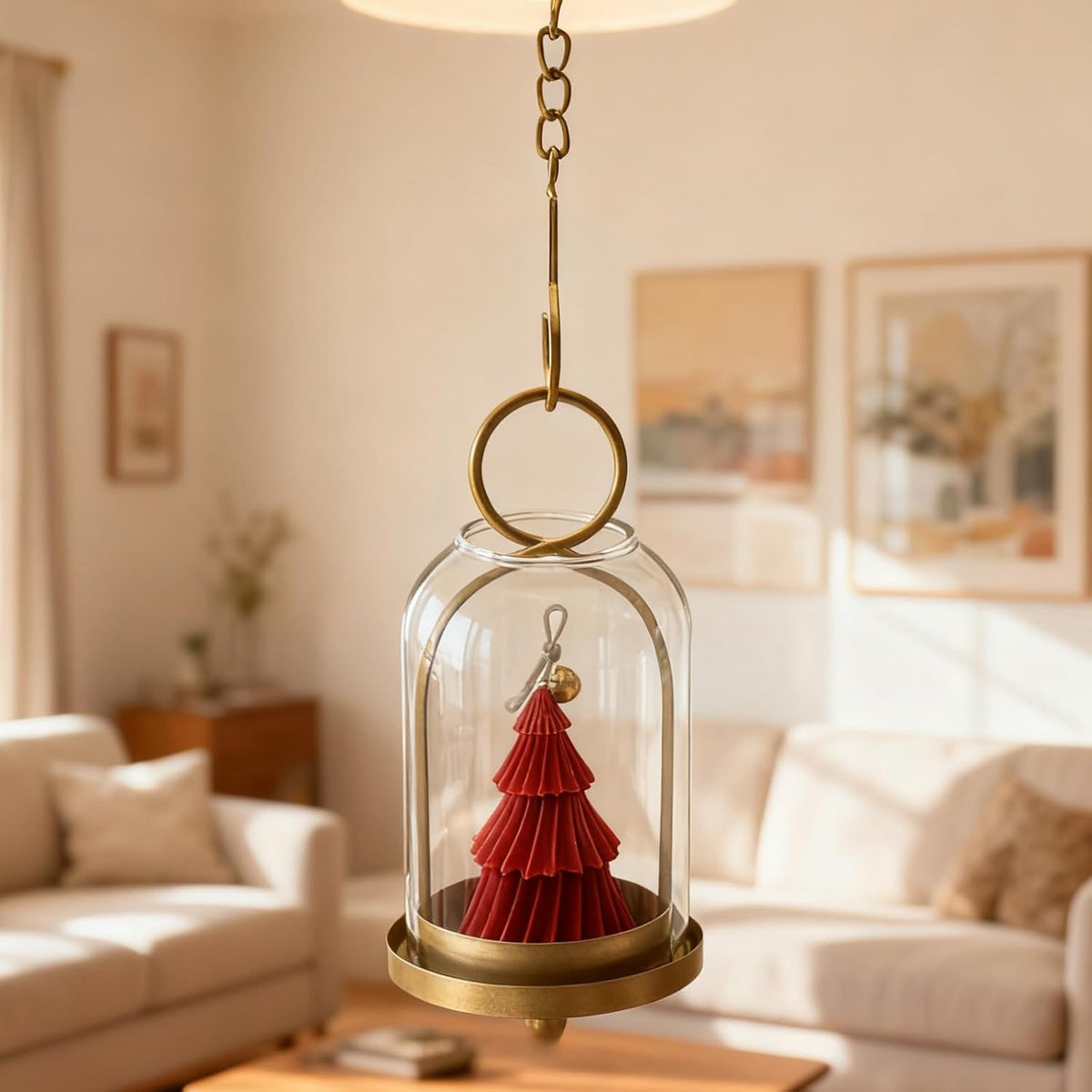 3 Pack Metal Candle Holders with Glass Dome, Gold Candlestick Holders Set | 5.5" & 4.7" & 3.9" Wide Versatile Hurricane