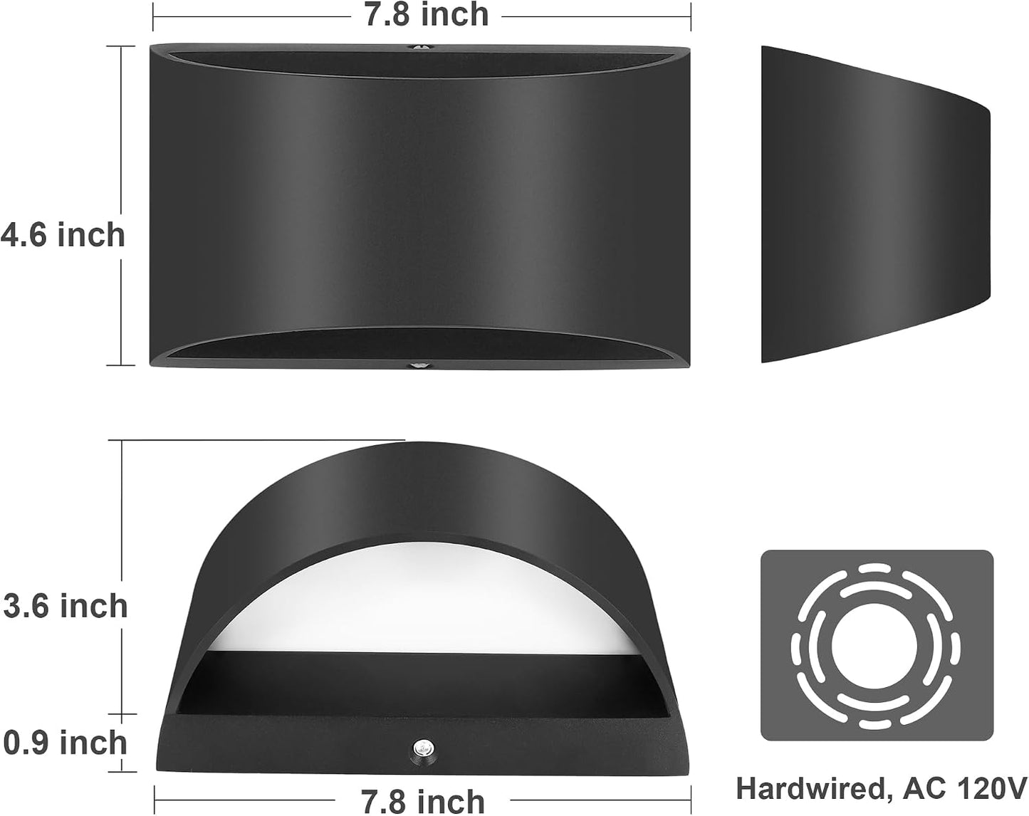 TRLIFE Modern LED Wall Sconces, Remote Control Dimmable and Adjustable Color Temperature 3000K~6000K Aluminum 12W