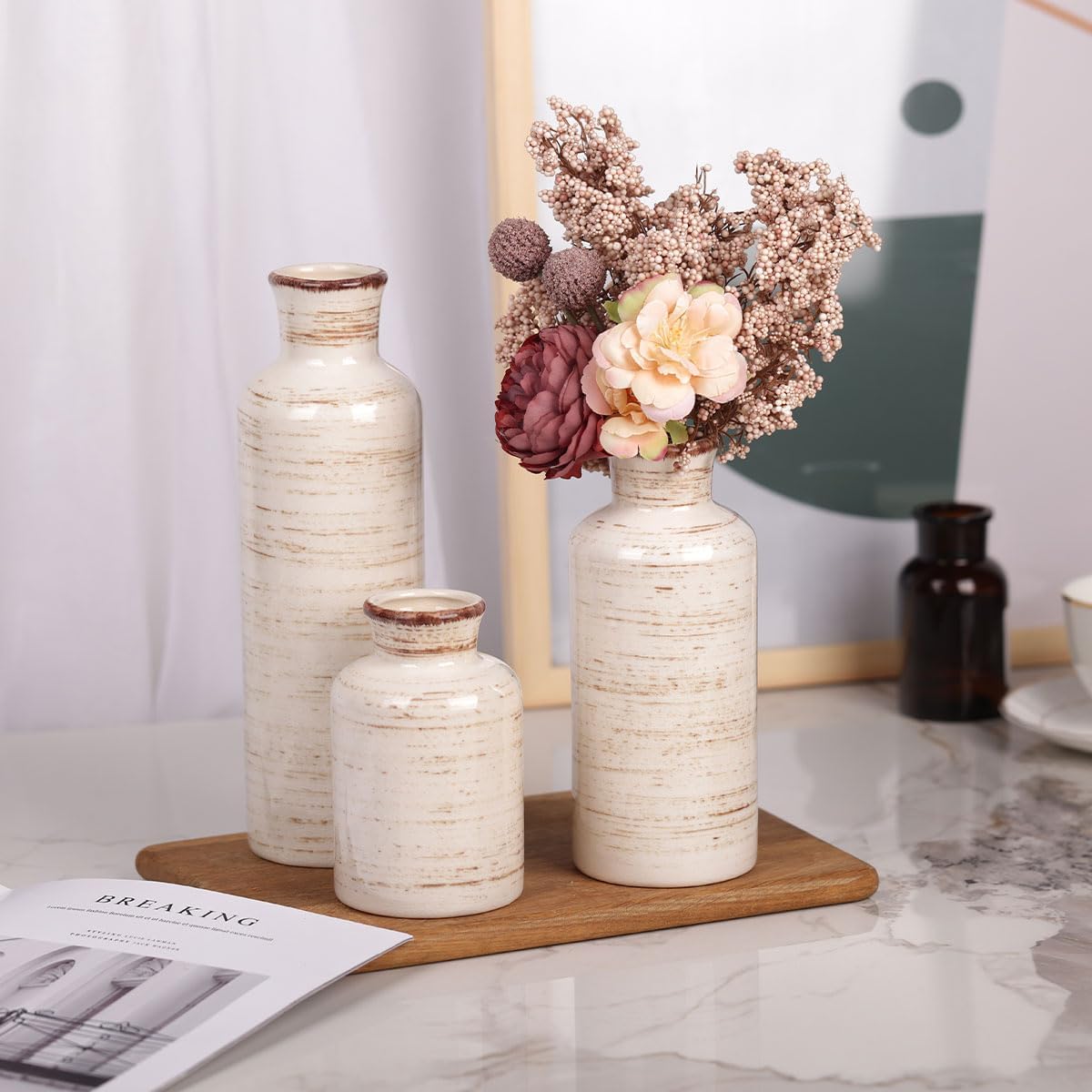 Ceramic Vase Set / Beige