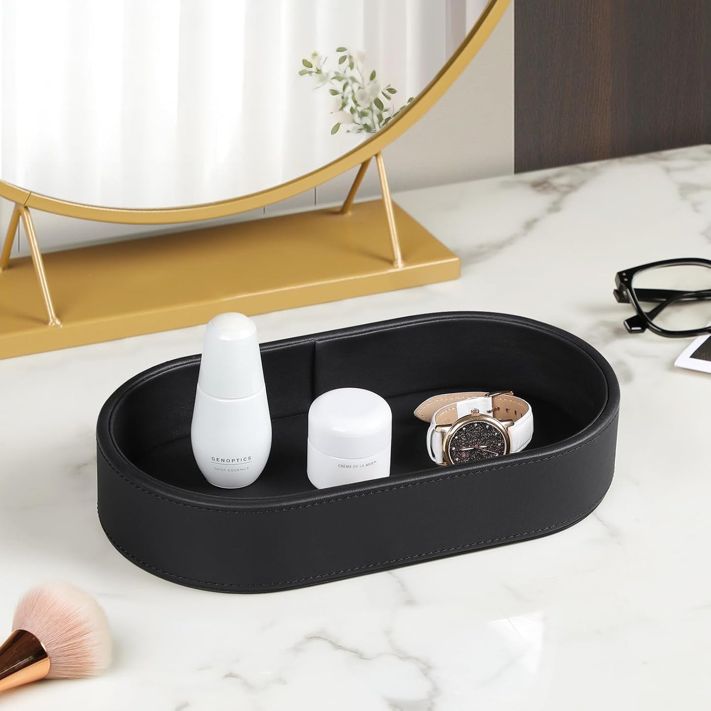 Oval Desk Valet Tray / Black