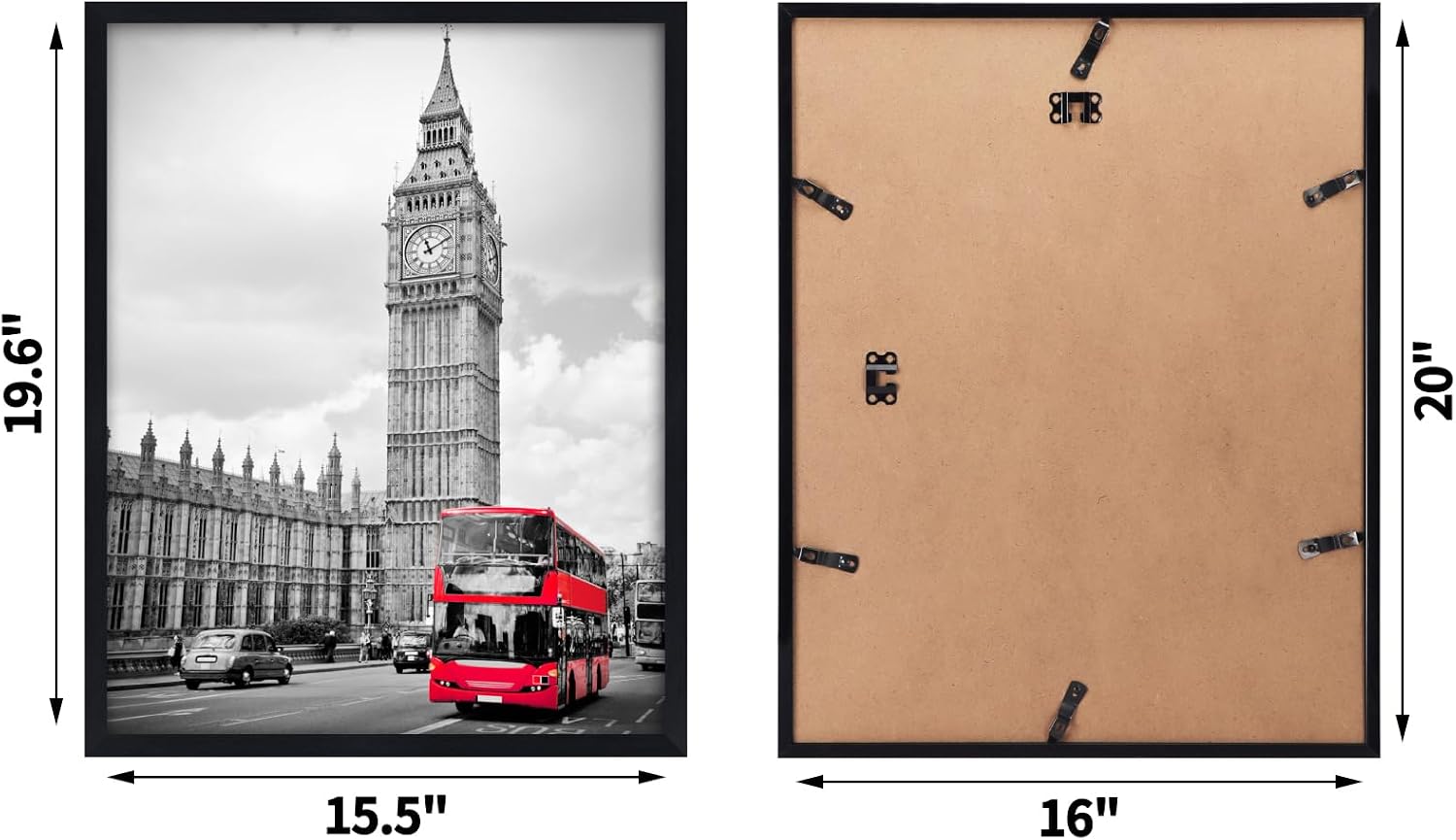 Giftgarden 16x20 Picture Frame Black, 16 by 20 Thin Poster Photo Frame for Wall Display, Single