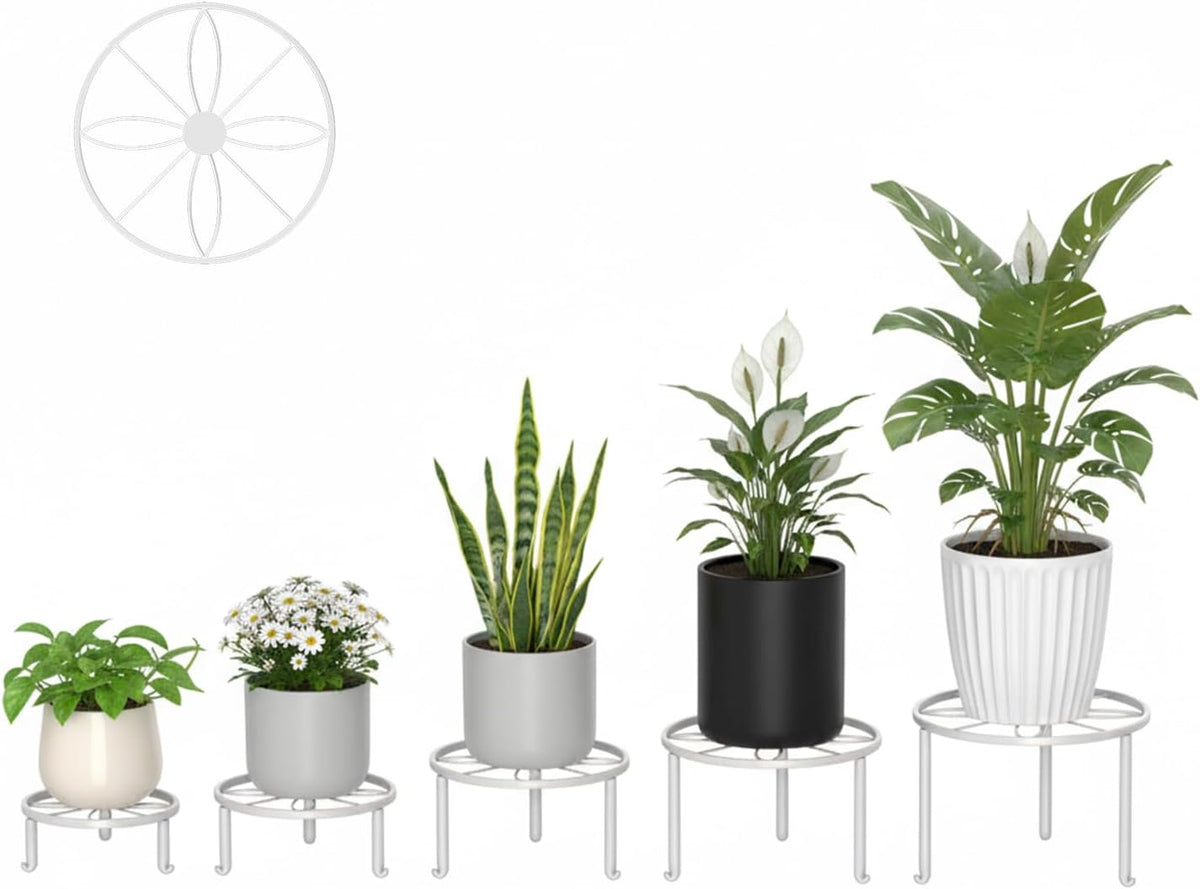 5 Pack Heavy Duty Metal Plant Stand, Anti-Rust Flower Pot Holder for Indoor Outdoor Garden Patio