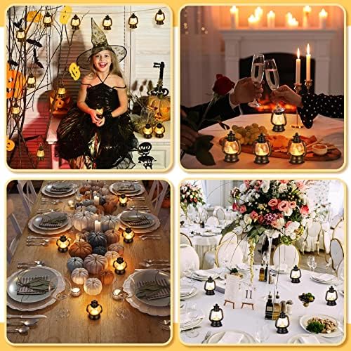 Ferraycle 12 Pcs Mini Lanterns Bulk 4 Inch Black Lamp Table Centerpieces