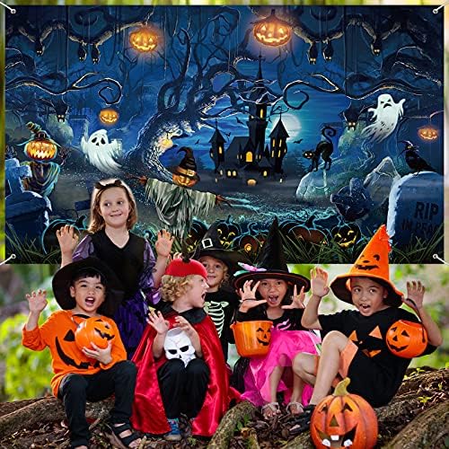 Irenare Halloween Decoration Backdrop Spooky Forest Scary Cemetery Horror