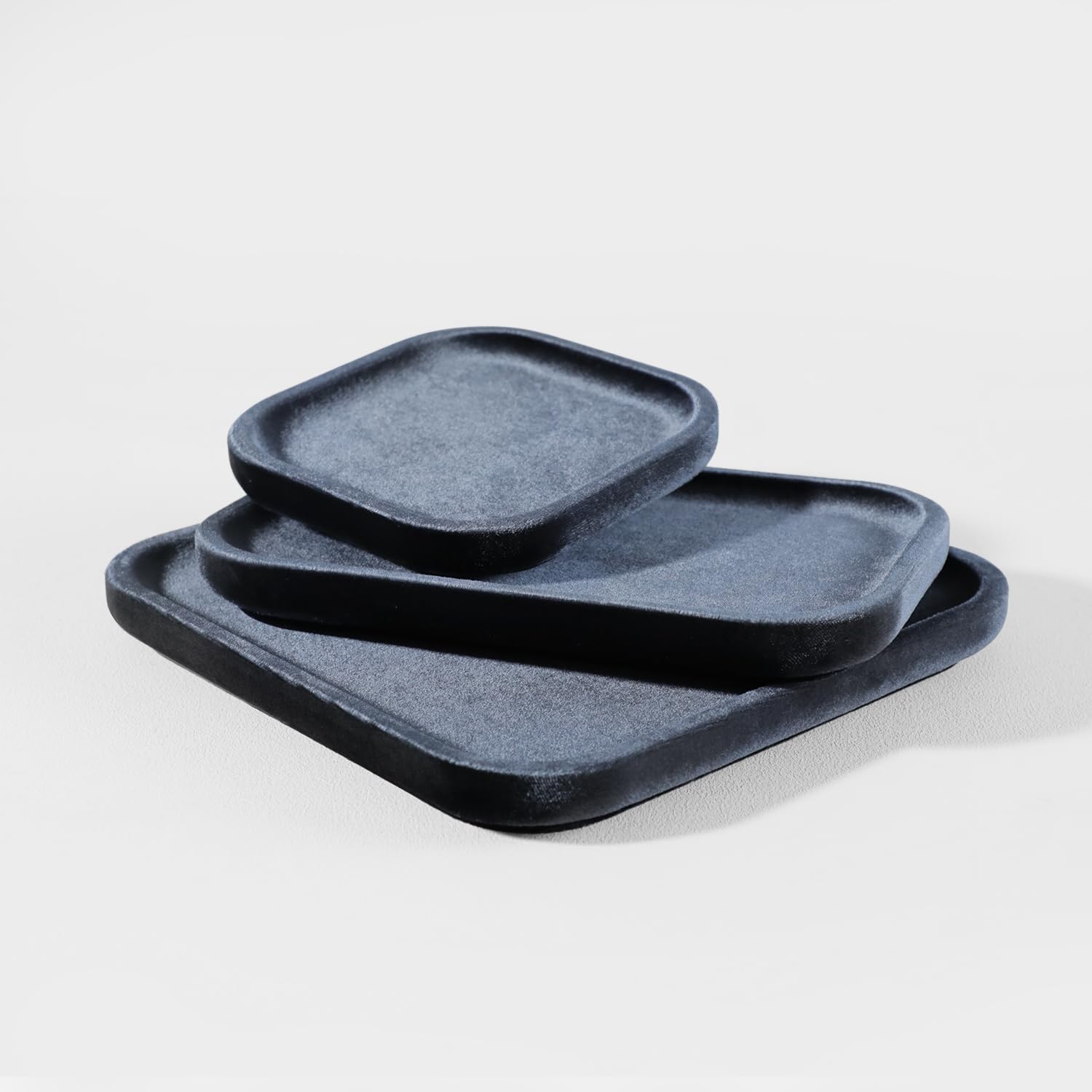 Resilient Velvet Jewelry Display Tray for Ring Earrings Bracelet Necklace / Slate Gray / 7.9 x 4.7