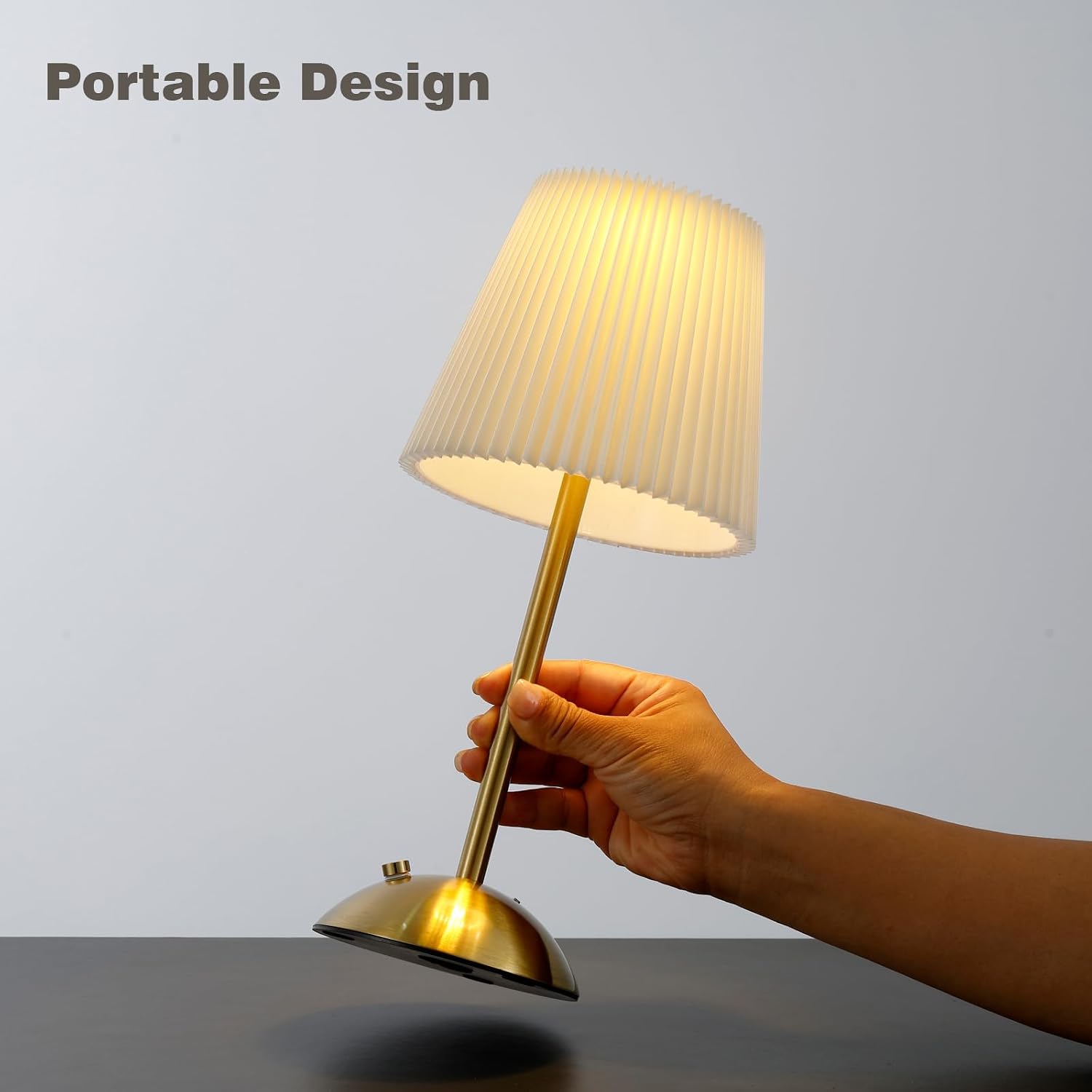 2-Pack Cordless Rechargeable Table Lamp, 3-Color Dimmable Touch Light | 3000mAh Battery Operated, Beige Fabric Shade