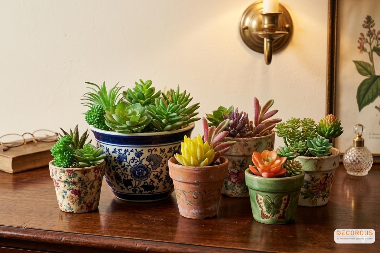 Artificial Succulent Plants / Set of 16