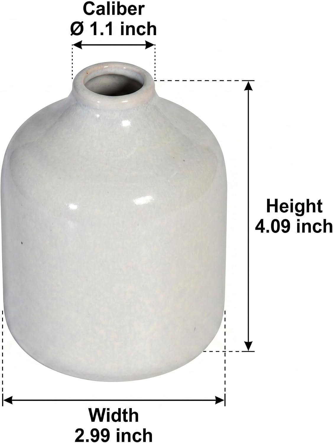 Grey Modern Vase / Gray / 4 Inch
