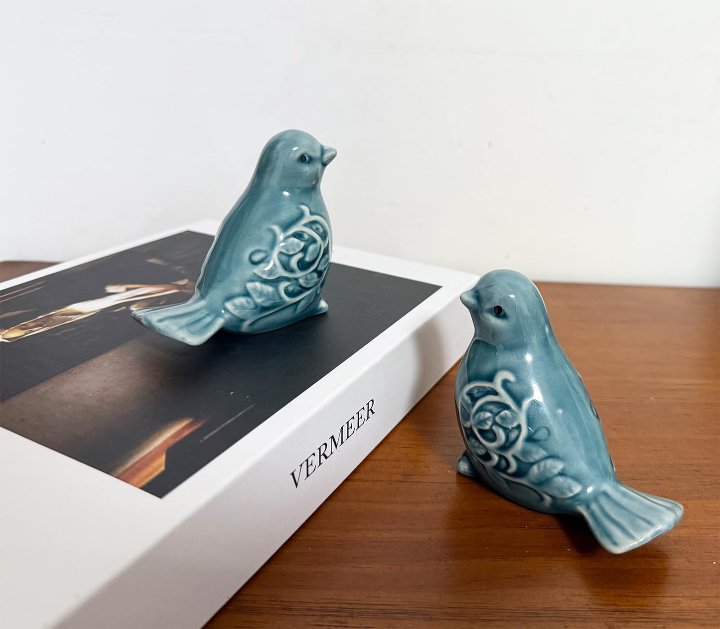 Ceramic Bird Figurines / Blue / Set of 2