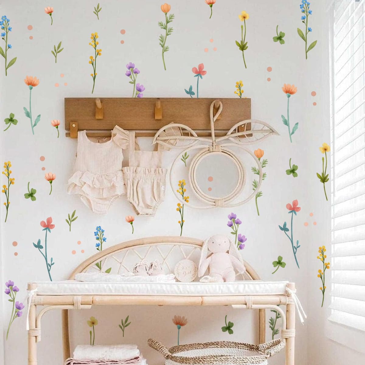 Boho Watercolor Flower Wall Stickers / Flower Wall Stickers-6589