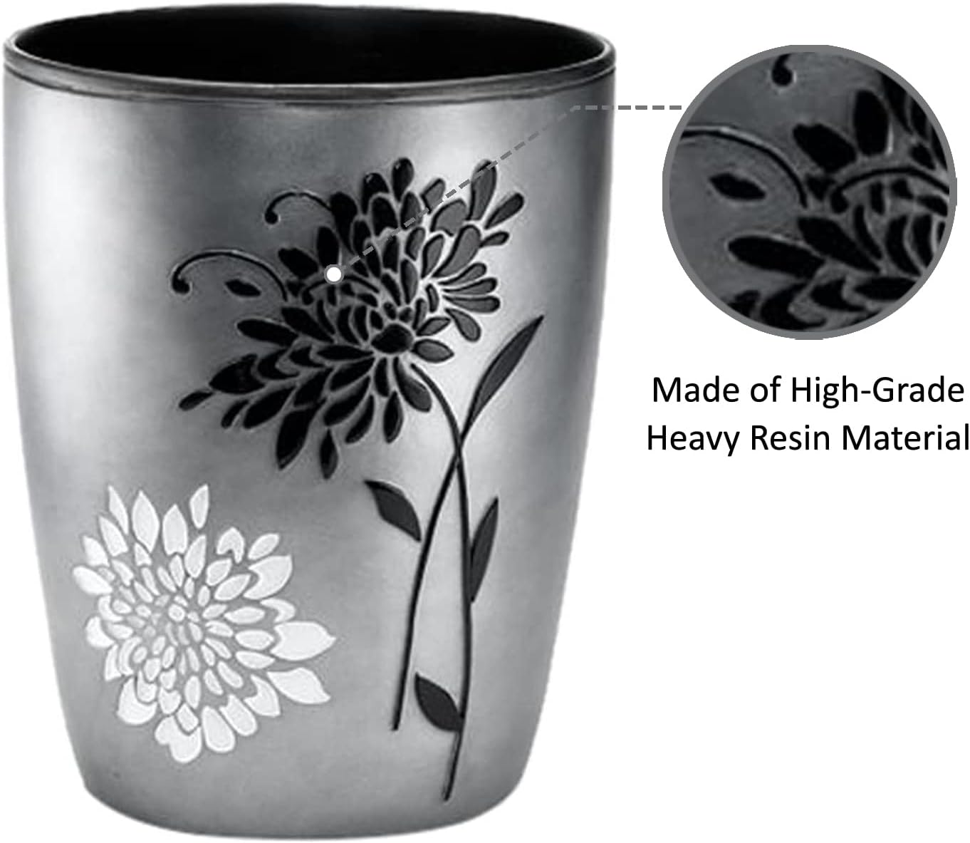 Zahari Home 2pc Erica Bathroom Decor Set Waste Basket for Bathroom & Tissue Cover Modern Classic Decor Stylish Unique