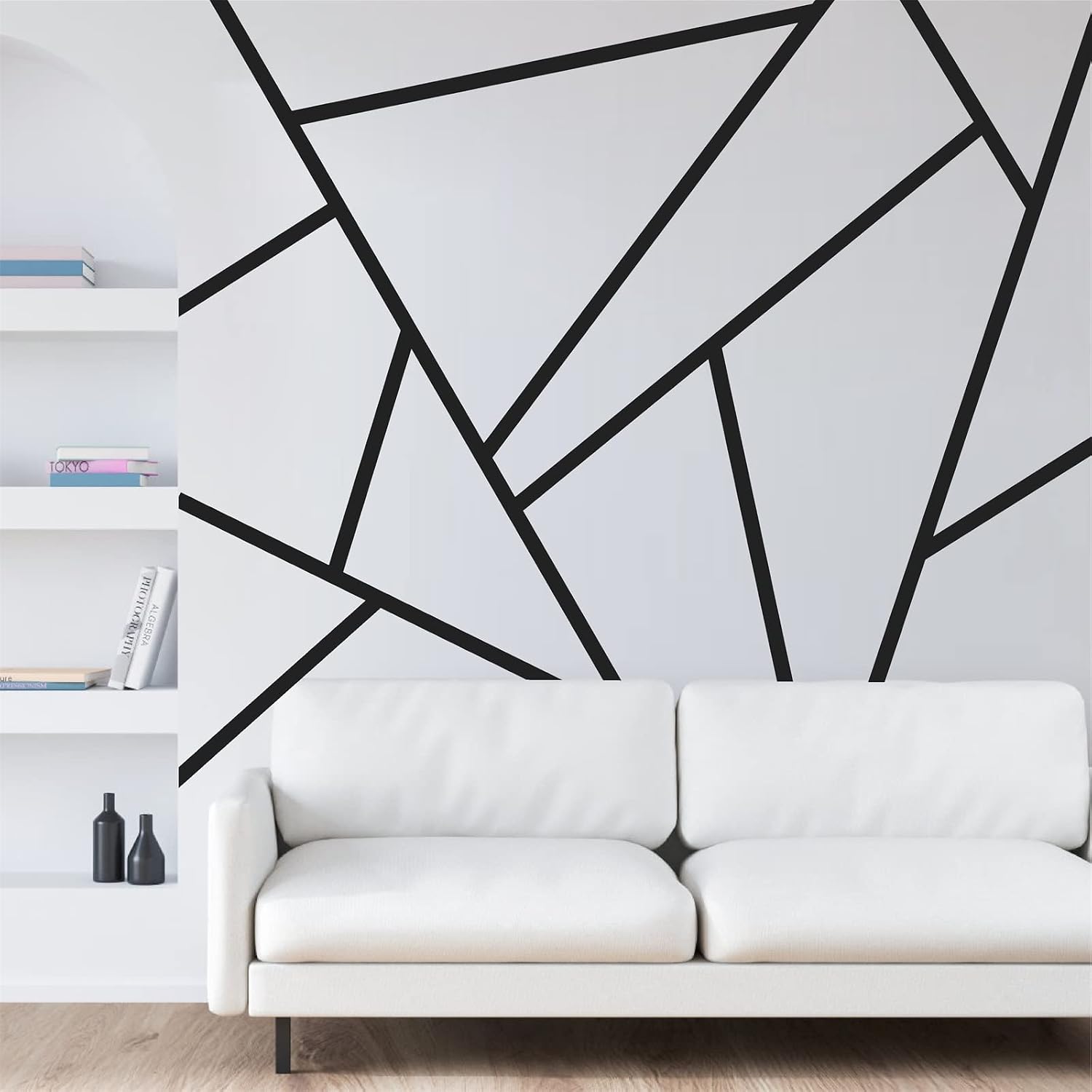 Striped Wall Decals Geometric Line Wall Decal Vinyl Walls Decals Modern Walls Stickers / Black
