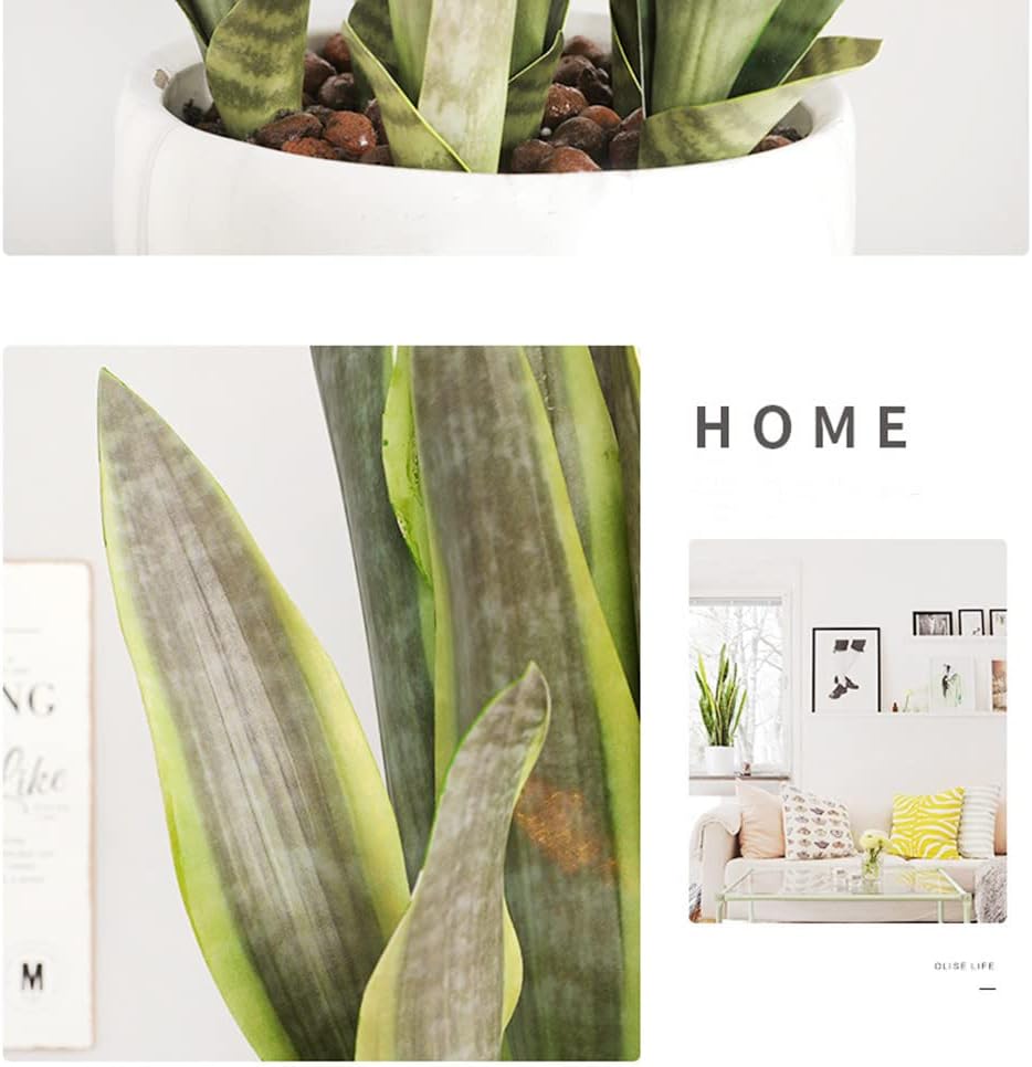 Fake Snake Plant 16.5" Artificial Plant Fake Sansevieria / Green / Set of 3
