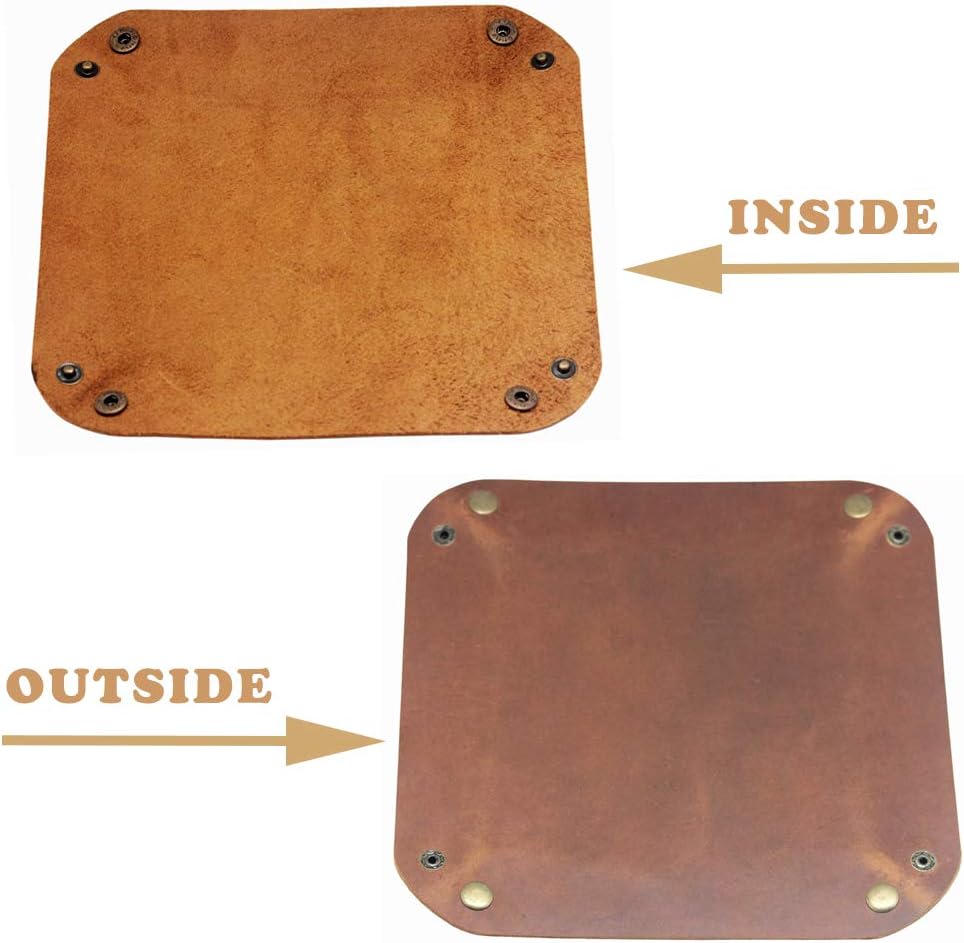 Valet Tray for Men / Crazy Horse Leather - Light Brown