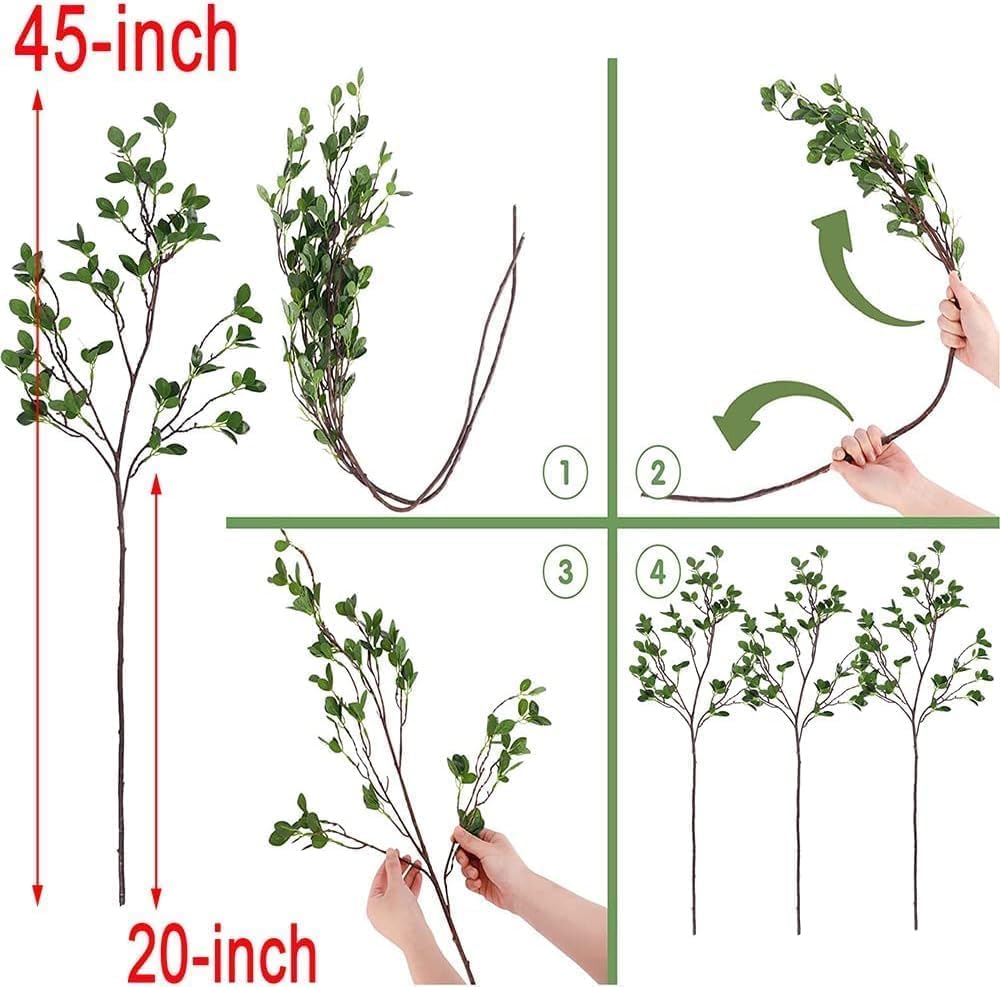 Faux Stems Artificial Branches for Vase Greenery Stems Faux Branches for Vase / Green / Set of 6
