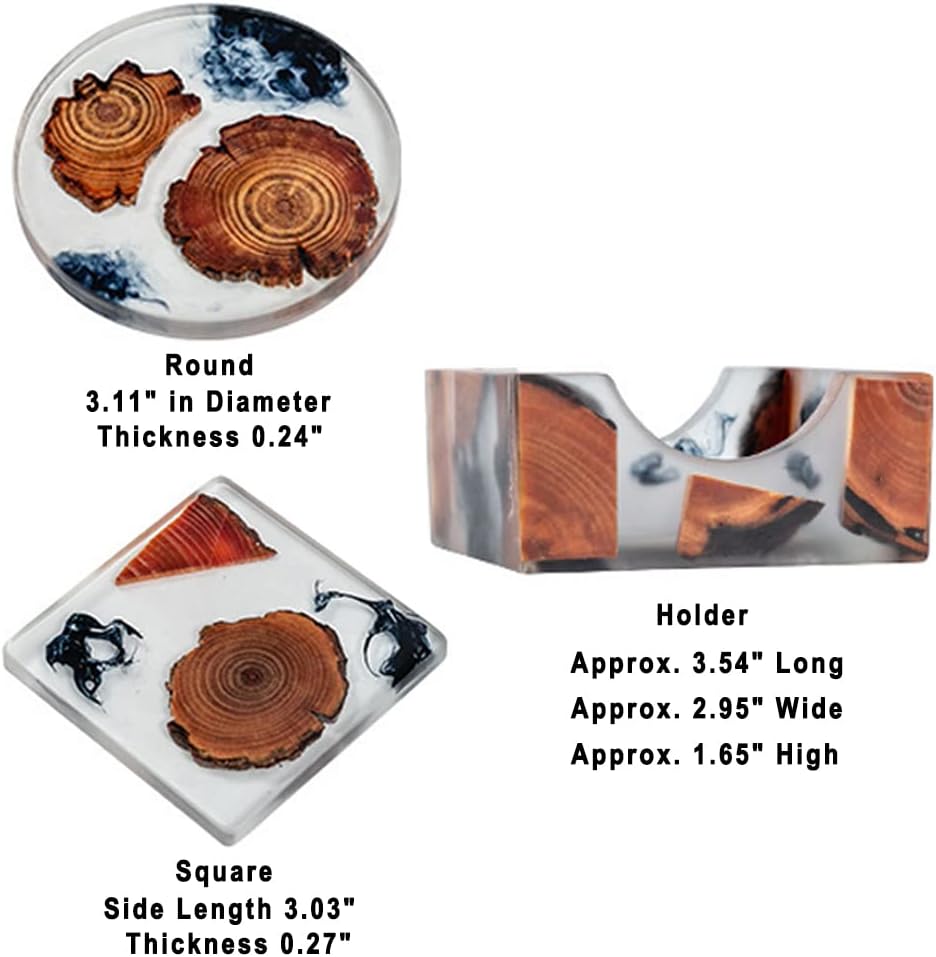 Holder / Cool Coaster Art / 6 Square Set / Set of 6