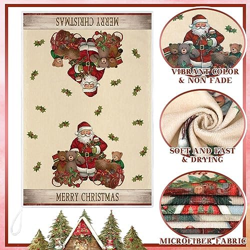 Sratte 6 Pcs Christmas Kitchen Towels Vintage Winter Dish Towels