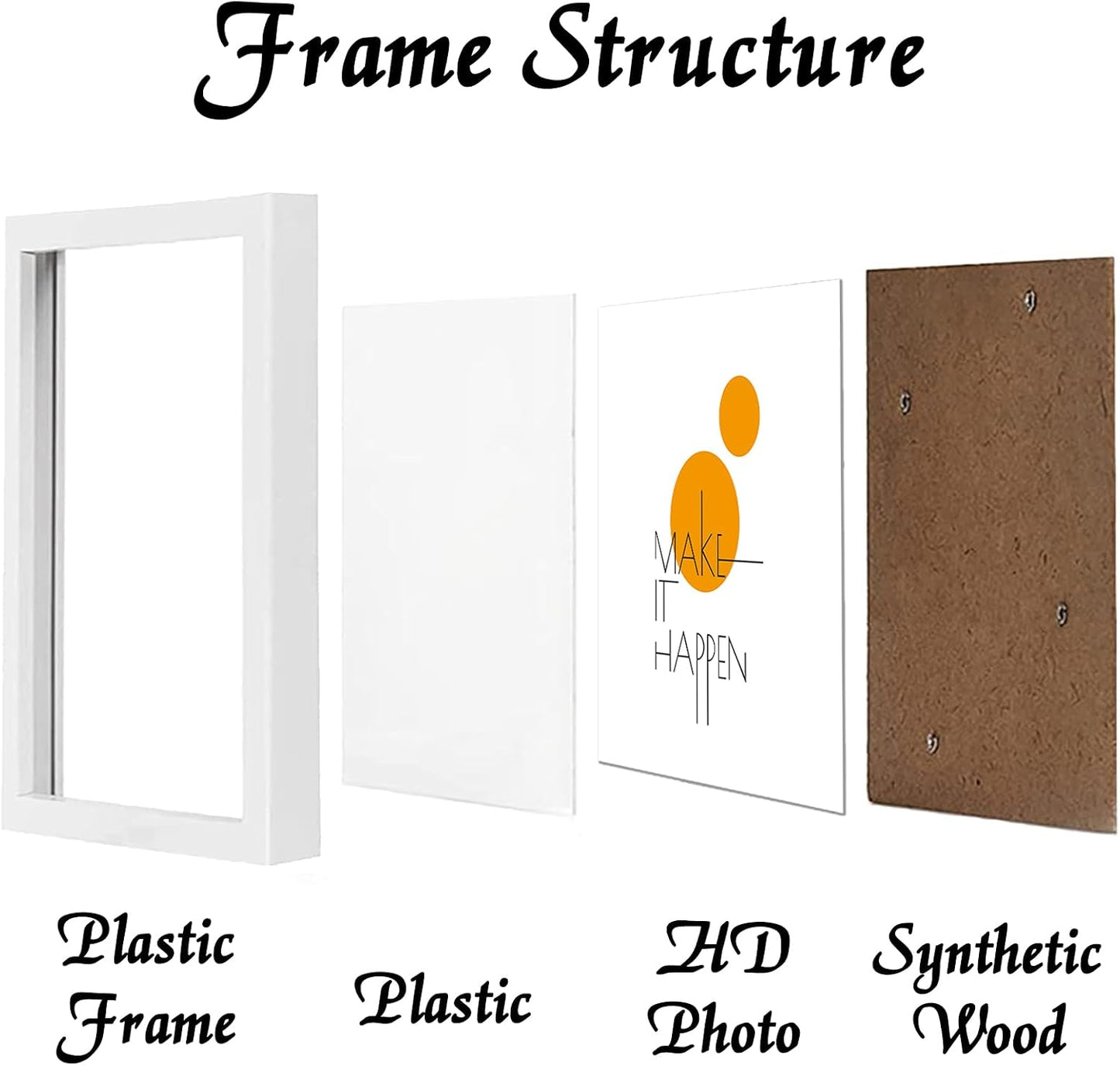 20x20 Picture Frame Set of 4, White Gallery Wall Frames | Lightweight yet Sturdy with High-Clarity Panel, 20 x 20 Photo