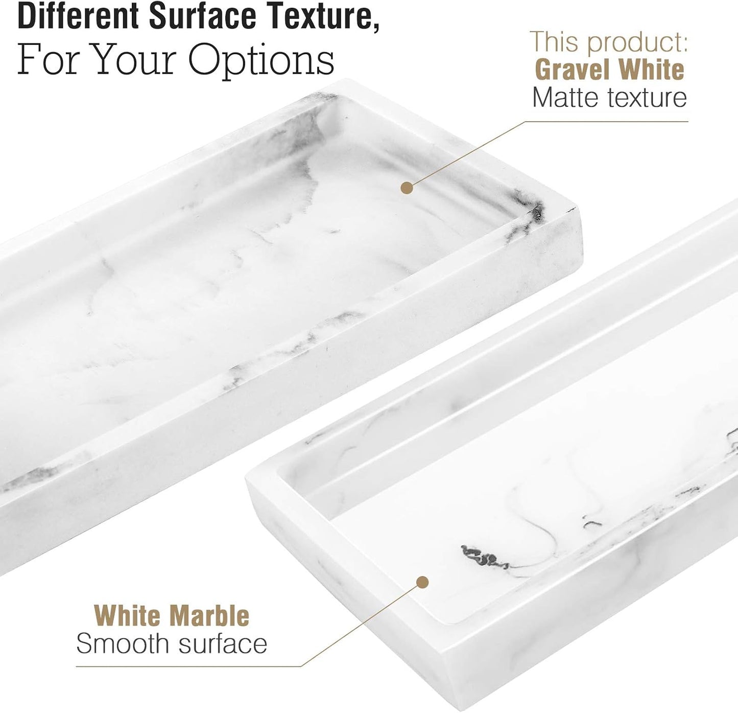 Bathroom Vanity Tray / Gravel White / Mini / 8 x 4