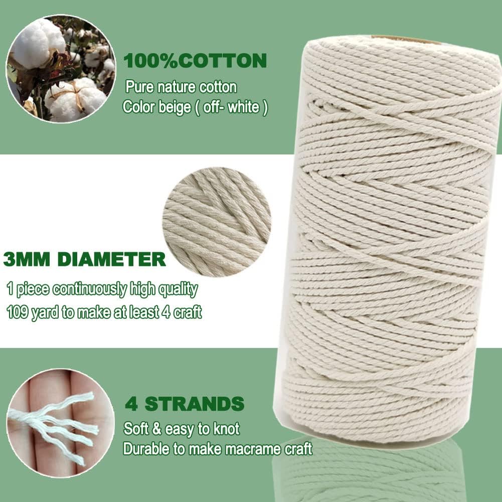 Wooden Dowel for Macrame Plant Hangers / Macrame Kit, Beige