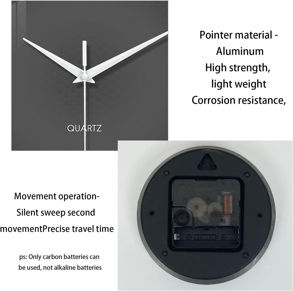 XFM Modern Simple Glass Wall Clock 20 Inch Large | Silent Non-Ticking Battery Operated Gray Minimalist Decorative for
