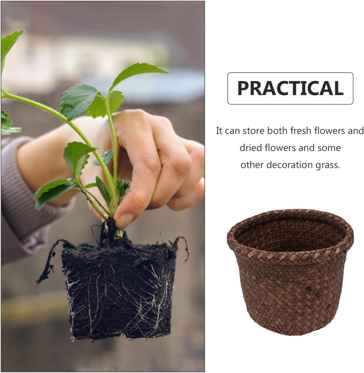 Seagrass Planter Basket / Brown